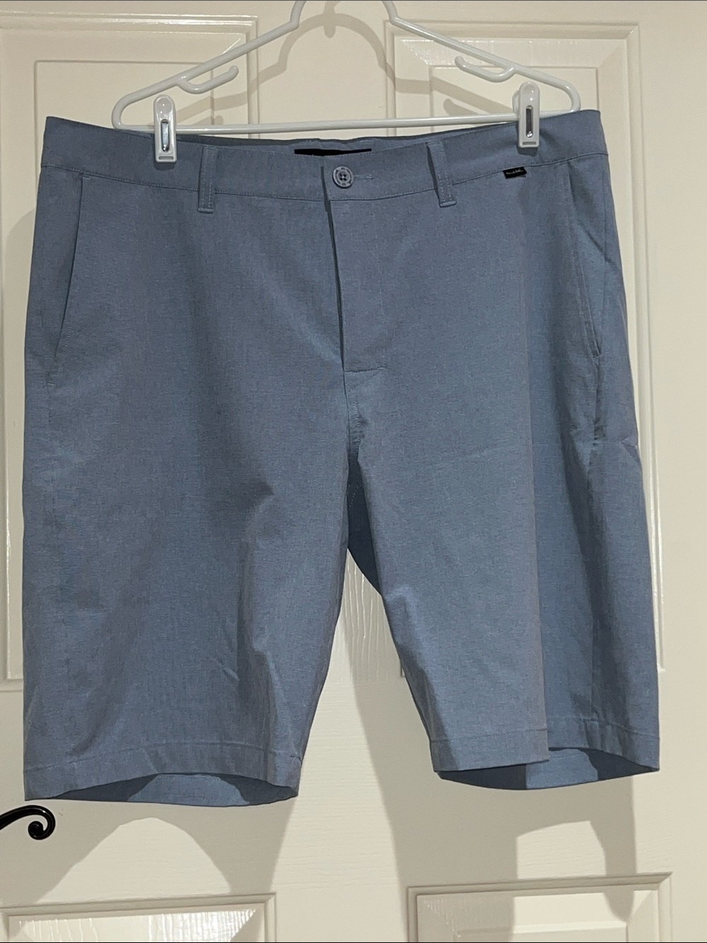 Travis Mathew Slate Blue Flat-Front Chino Shorts